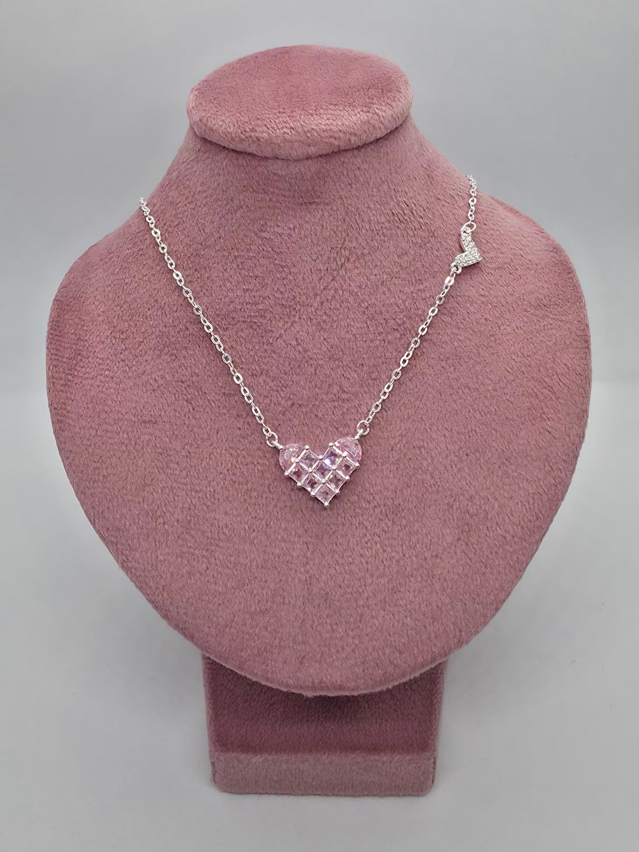 Collar enamora - Corazón circones rosa francia