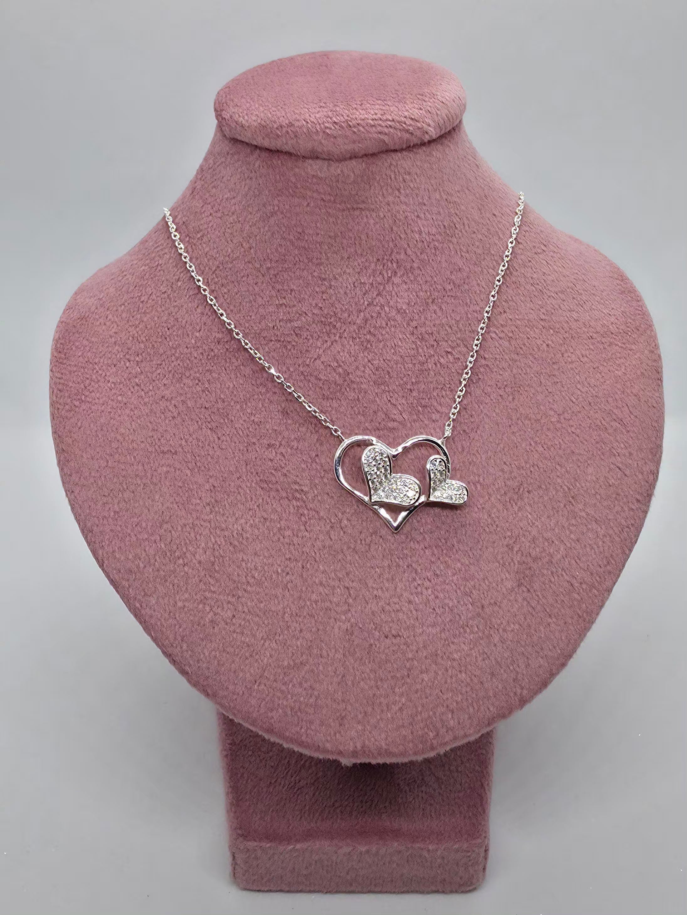 Collar Enamora - Triple corazón circones