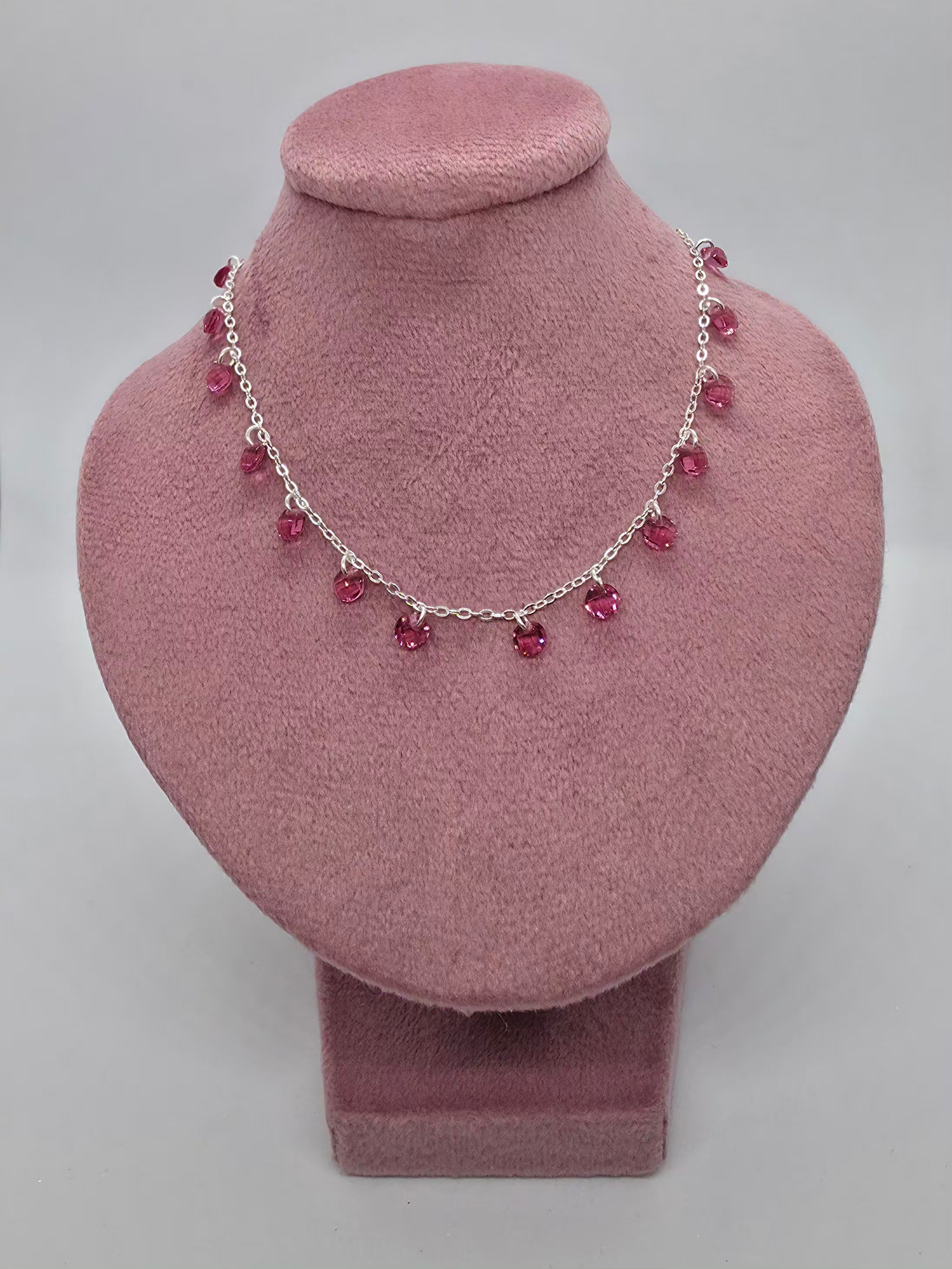 Collar Enamora - Lluvia circones rubí