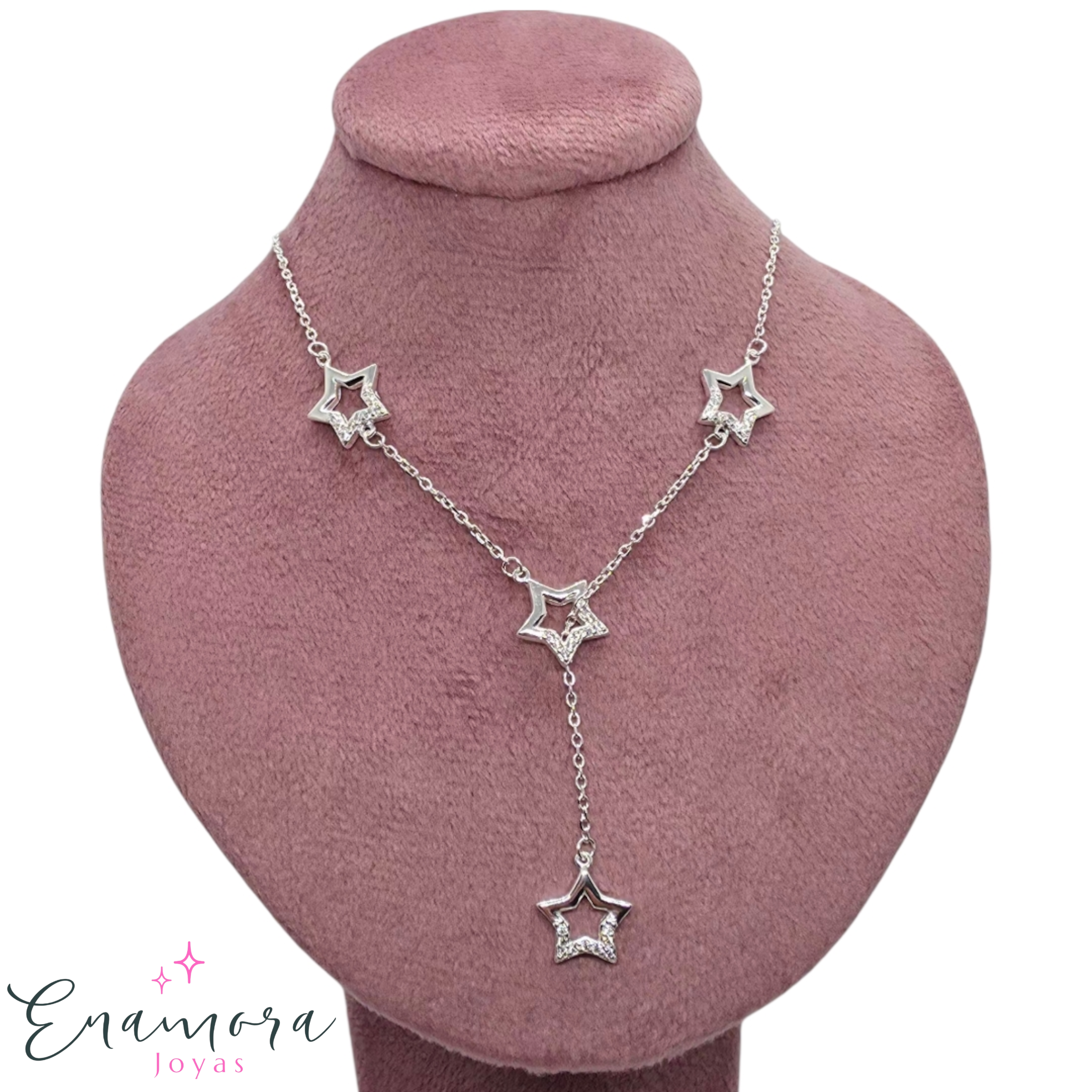 Collar Enamora - Ajustable estrellas circones