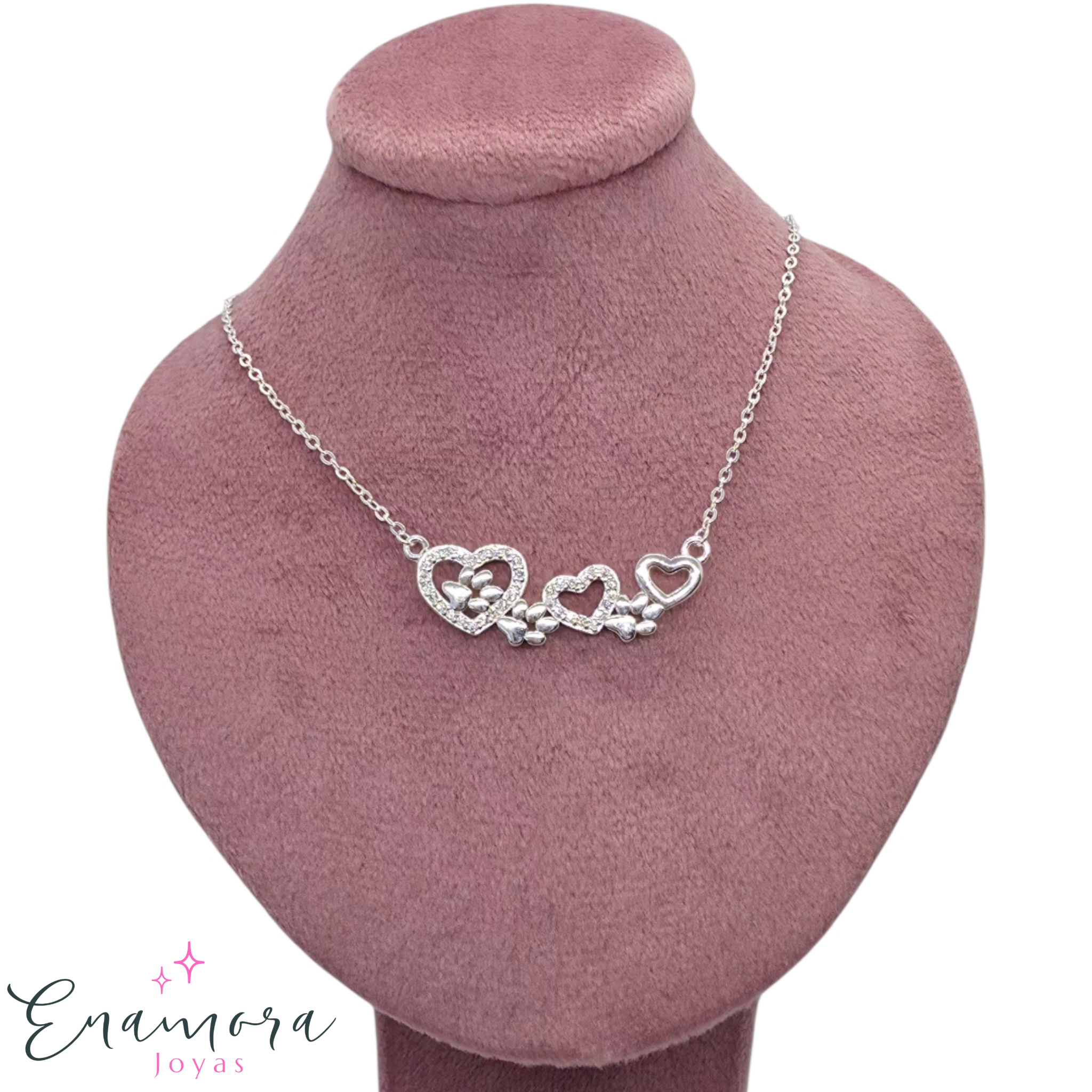 Collar enamora - Corazones y patitas de mascota circones