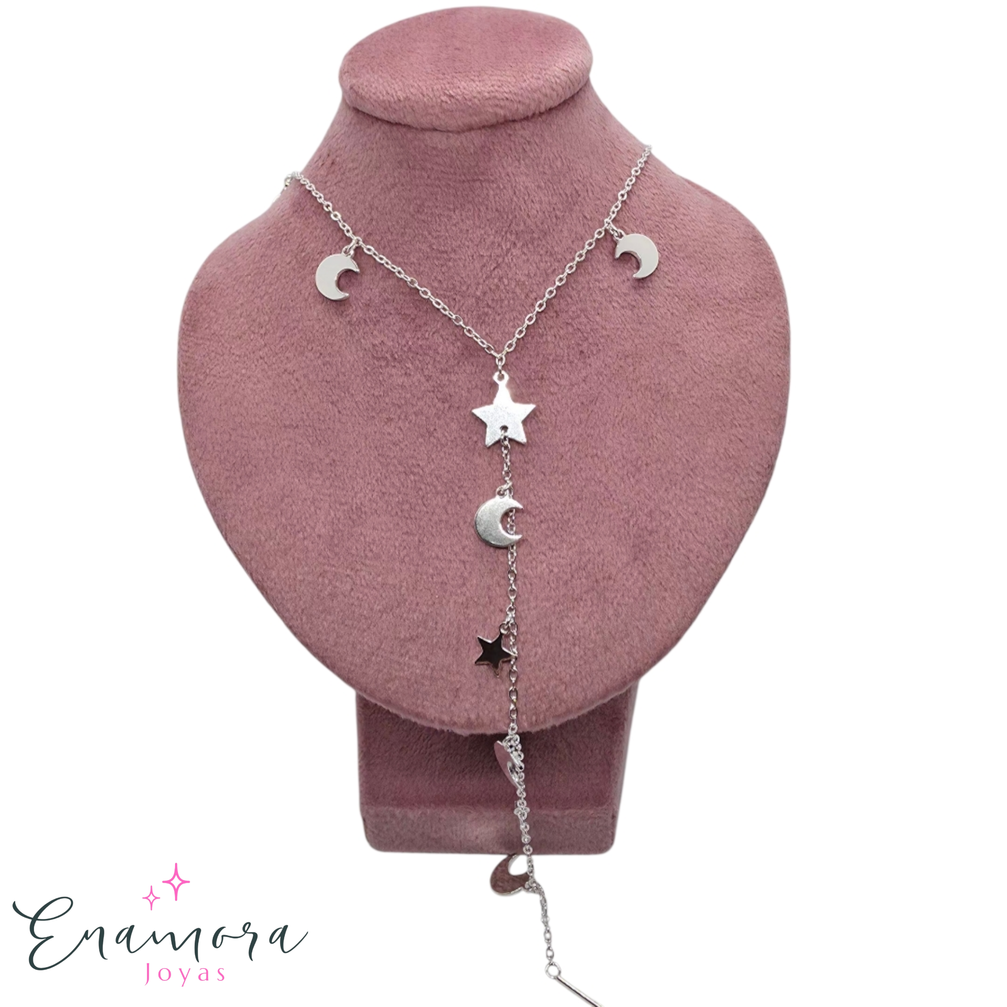Collar Enamora - Cascada lunas y estrellas