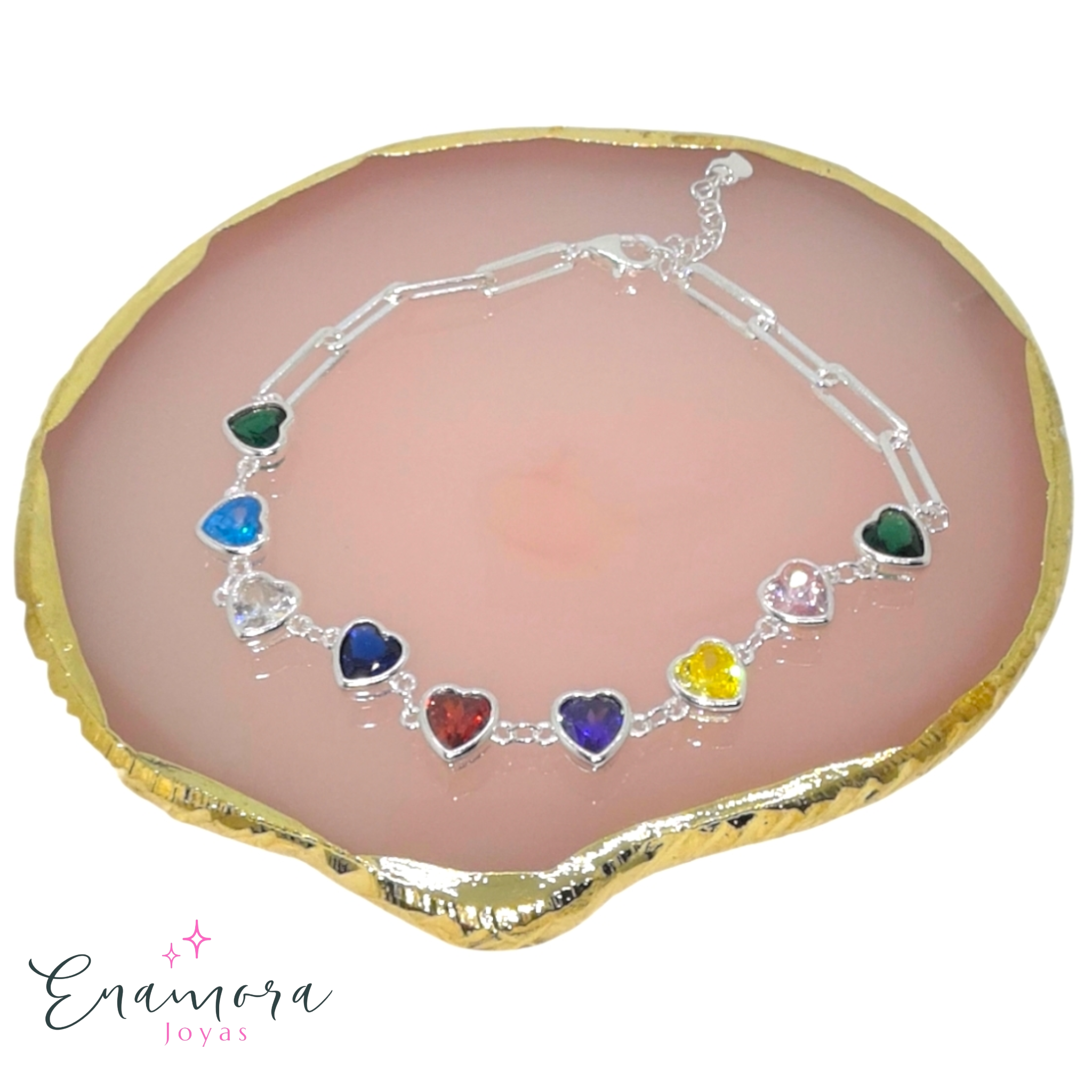 Pulsera Enamora - Corazones multicolor
